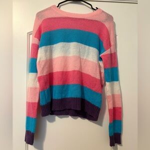 Lilly Pulitzer Amala Coral Sands Lagoon Stripe Sweater SZ Small